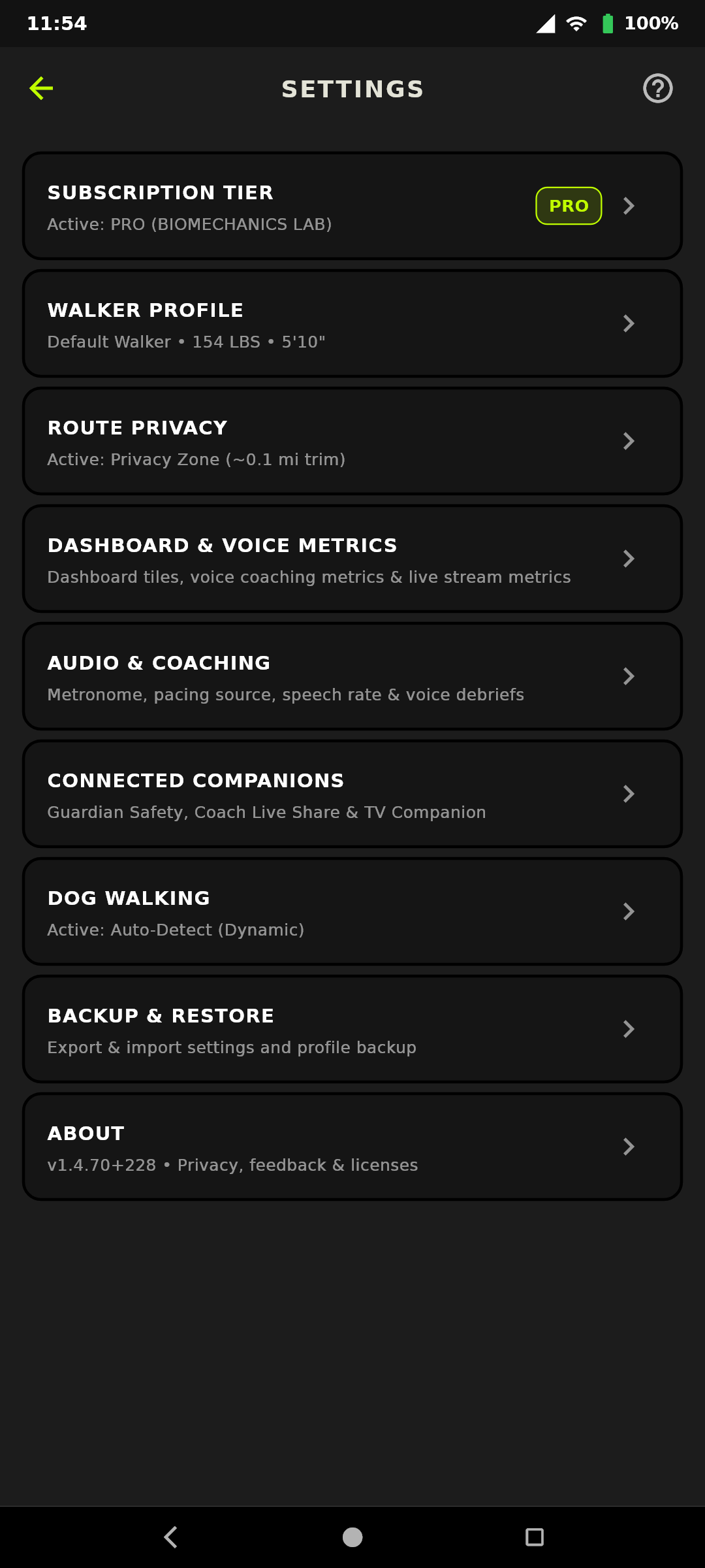 Settings Hub: 9 Standardized Configuration Cards